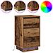 Comodino con LED Legno antico 39x34,5x65 cm Legno ingegnerizzato - Foto miniatura 4