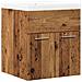 Set Mobili da Bagno 2 pz Legno Antico in Legno Multistrato - Foto miniatura 1