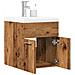 Set Mobili da Bagno 2 pz Legno Antico in Legno Multistrato - Foto miniatura 2