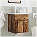 Set Mobili da Bagno 2 pz Legno Antico in Legno Multistrato - Foto miniatura 3
