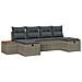 Set Divano da Giardino 6 pcs Grigio 55 x 62 x 69 cm Poly Rattan - Foto miniatura 1