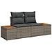 Set Divano da Giardino 6 pcs Grigio 55 x 62 x 69 cm Poly Rattan - Foto miniatura 4