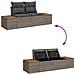 Set Divano da Giardino 6 pcs Grigio 55 x 62 x 69 cm Poly Rattan - Foto miniatura 9