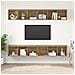 Mobile TV da Parete 4 pcs rovere artigianale 37 x 37 x 107.5 cm - Foto miniatura 2
