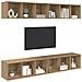 Mobile TV da Parete 4 pcs rovere artigianale 37 x 37 x 107.5 cm - Foto miniatura 3
