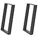 Gambe per tavolo da pranzo a forma di U 2 pz Antracite 60x(72-73) cm Acciaio - Foto miniatura 2