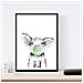 Set Di 6 Stampe Animali Bambini Con Gomma Da Masticare Maiale Coniglio Mucca Zorro Gufo Cane A3 Senza Cornice - Foto miniatura 4