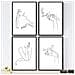 Set Di 4 Stampe Lamini Di Disegni E Schizzi A Una Linea Donne Poster Nordico Dei Volti Nudi Corpi Al Naturale Tavolo Cornice Nera A4 - Foto miniatura 1