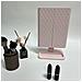 Specchio Per Trucco Led Tri-fold Con Motivo In Pelle, Alimentazione Usb /batteria Pink - Foto miniatura 3