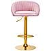 sgabello da bar QS-B16G velluto rosa - Foto miniatura 3