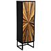 Mobiletto In Legno Di Recupero Nero Con 2 Ripiani 40,5x37x139,5h Cm - Foto miniatura 1