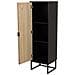 Mobiletto In Legno Di Recupero Nero Con 2 Ripiani 40,5x37x139,5h Cm - Foto miniatura 5