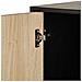 Mobiletto In Legno Di Recupero Nero Con 2 Ripiani 40,5x37x139,5h Cm - Foto miniatura 6