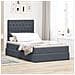 Letto con contenitore e LED Grigio scuro 120 x 190 cm Velluto - Foto miniatura 2