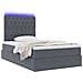 Letto con contenitore e LED Grigio scuro 120 x 190 cm Velluto - Foto miniatura 3