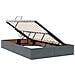 Letto con contenitore e LED Grigio scuro 120 x 190 cm Velluto - Foto miniatura 7