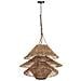 Lampada Da Soffitto In Rattan Marrone D60x30h Cm - Foto miniatura 2