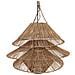 Lampada Da Soffitto In Rattan Marrone D60x30h Cm - Foto miniatura 4