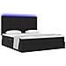 Letto con contenitore e LED con led Nero 160 x 200 cm Velluto - Foto miniatura 3