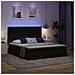 Letto con contenitore e LED con led Nero 160 x 200 cm Velluto - Foto miniatura 5