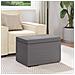 Pouf Grigio Pelle Sintetica e Legno Ingegnerizzato - Foto miniatura 3