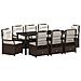Set da Pranzo per Giardino 9 pcs Marrone polyrattan - Foto miniatura 1