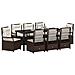 Set da Pranzo per Giardino 9 pcs Marrone polyrattan - Foto miniatura 3