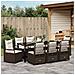 Set da Pranzo per Giardino 9 pcs Marrone polyrattan - Foto miniatura 4