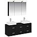 Set di mobili per il bagno 4 pcs Rovere Nero - Foto miniatura 1