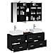 Set di mobili per il bagno 4 pcs Rovere Nero - Foto miniatura 3