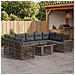 Set Divano da Giardino 10 pz Grigio e Grigio Scuro polyrattan - Foto miniatura 8