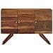 Credenza In Legno Massello Di Recupero 110x30x75 Cm Marrone - Foto miniatura 5