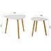 Set Di 2 Tavolini Bassi Da Salotto In Legno Di Bambù Massello E Mdf Tavolino Moderno Bianco Fbt74-w - Foto miniatura 2