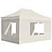 Gazebo Professionale Pieghevole Pareti Alluminio 4,5x3m Crema - Foto miniatura 1