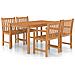 Set da Pranzo per Esterni 5 pz in Legno Massello di Teak - Foto miniatura 1
