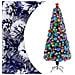 Albero Natale Artificiale Led Bianco E Blu 180 Cm Fibra Ottica - Foto miniatura 1