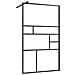 Parete Per Doccia Walk-in Vetro Trasparente Esg 90x195 Cm Nera - Foto miniatura 2