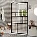 Parete Per Doccia Walk-in Vetro Trasparente Esg 90x195 Cm Nera - Foto miniatura 1