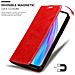 Custodia Compatibile Con Xiaomi Redmi Note 8t In Rosso Mela - Coperchio Protettiva Con Chiusura Magnetica, Funzione Stand E Tasca Per Le Carte - Foto miniatura 7