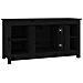 Mobile Porta Tv Nero 103x36,5x52 Cm In Legno Massello Di Pino - Foto miniatura 5