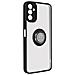 Cover Per Samsung Galaxy A14 Bi-materia Anello Metallico Supporto Bordo Nero - Foto miniatura 5