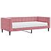 Divano Letto Con Materasso Rosa 90x200 Cm In Velluto - Foto miniatura 1