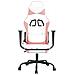 Sedia Da Gaming Massaggio Poggiapiedi Bianco E Rosa Similpelle - Foto miniatura 3