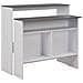 Tavolo Bar Con 2 Piani D'appoggio Bianco E Grigio 130x40x120cm - Foto miniatura 2