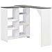 Lusso Casadino -  Tavolo Da Bar Con Scaffale Mobile Bianco 138x39x110 Cm - Foto miniatura 2
