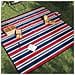 Tovaglia Picnic Pieghevole Strisce Rosse Blu 200x200 cm Velluto - Foto miniatura 2