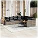 Set Divano da Giardino 9 pz con Cuscini Grigio in Polyrattan - Foto miniatura 2