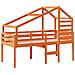 Letto a Soppalco con Tetto Cera 90x190cm Legno Massello di Pino - Foto miniatura 3