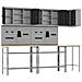 Set da tavolo per stoccaggio utensili in 10 pezzi nero in legno ingegnerizzato e metallo - Foto miniatura 5