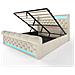 Letto Imbottito In Velluto Beige Con Led E Spazio Contenitore - Foto miniatura 2